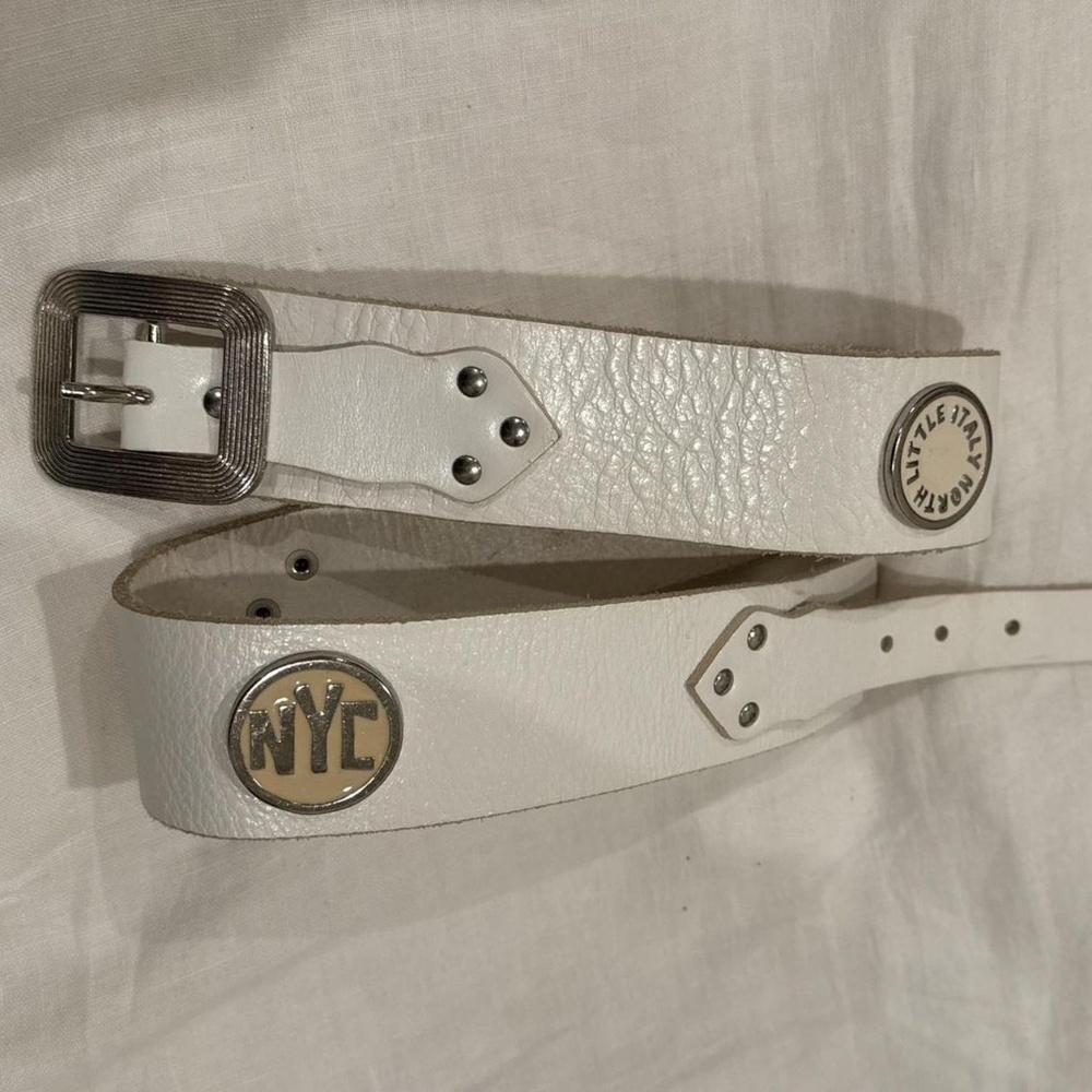 White Leather NYC Belt